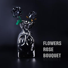 HI-REEKE black rose bouquet closeup highlighting durable ABS plastic