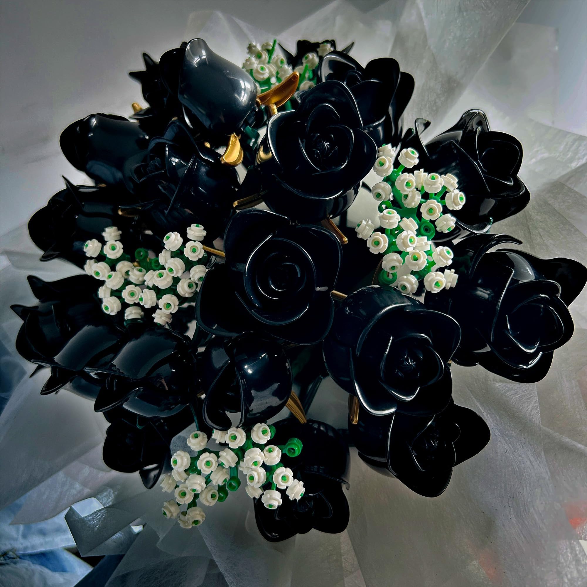 HI-REEKE black rose bouquet home decor setup for seasonal styling