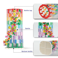HI-REEKE vase building set top view captures transparent base and clean lines