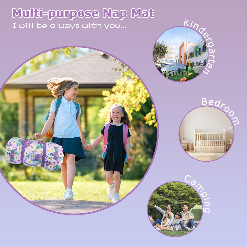 Hi Sprout nap mat is machine washable for simple post-trip cleaning.