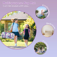 Hi Sprout nap mat is machine washable for simple post-trip cleaning.