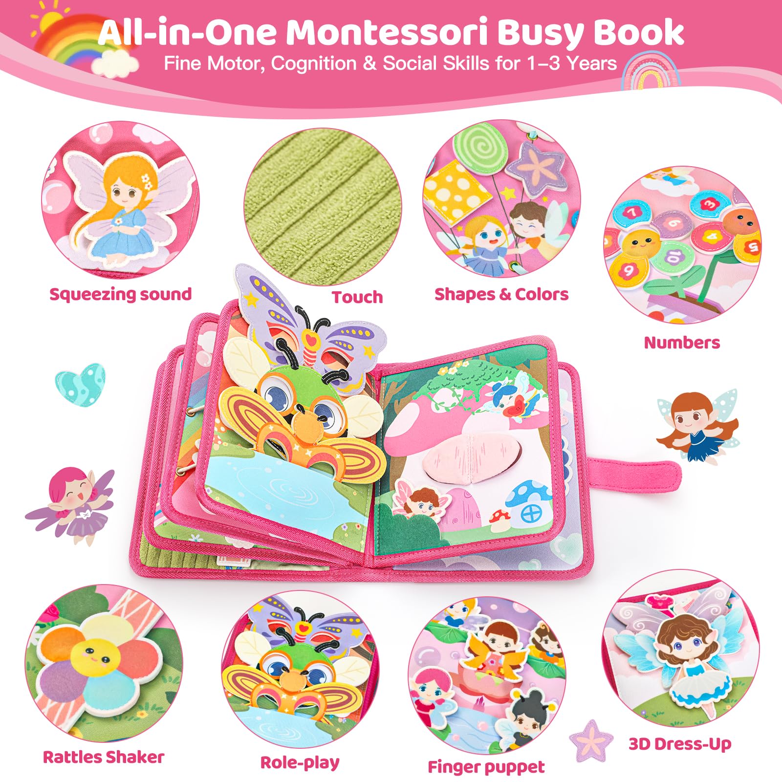 Hiber Sea busy-book fishing game promotes fine motor skills during playtime.