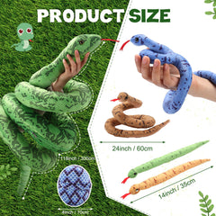 Hiboom 14-inch straight baby snake plush for portable fun.