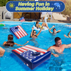 Hiboom American flag-pattern bean bags ideal for patriotic pool toss