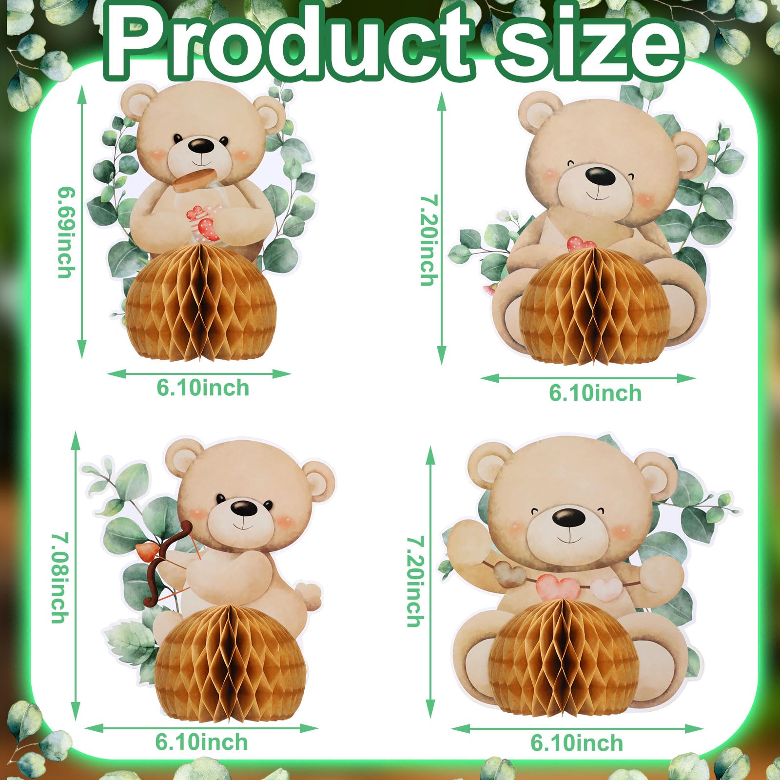 Hiboom bear honeycomb centerpiece as a table focal point outdoors