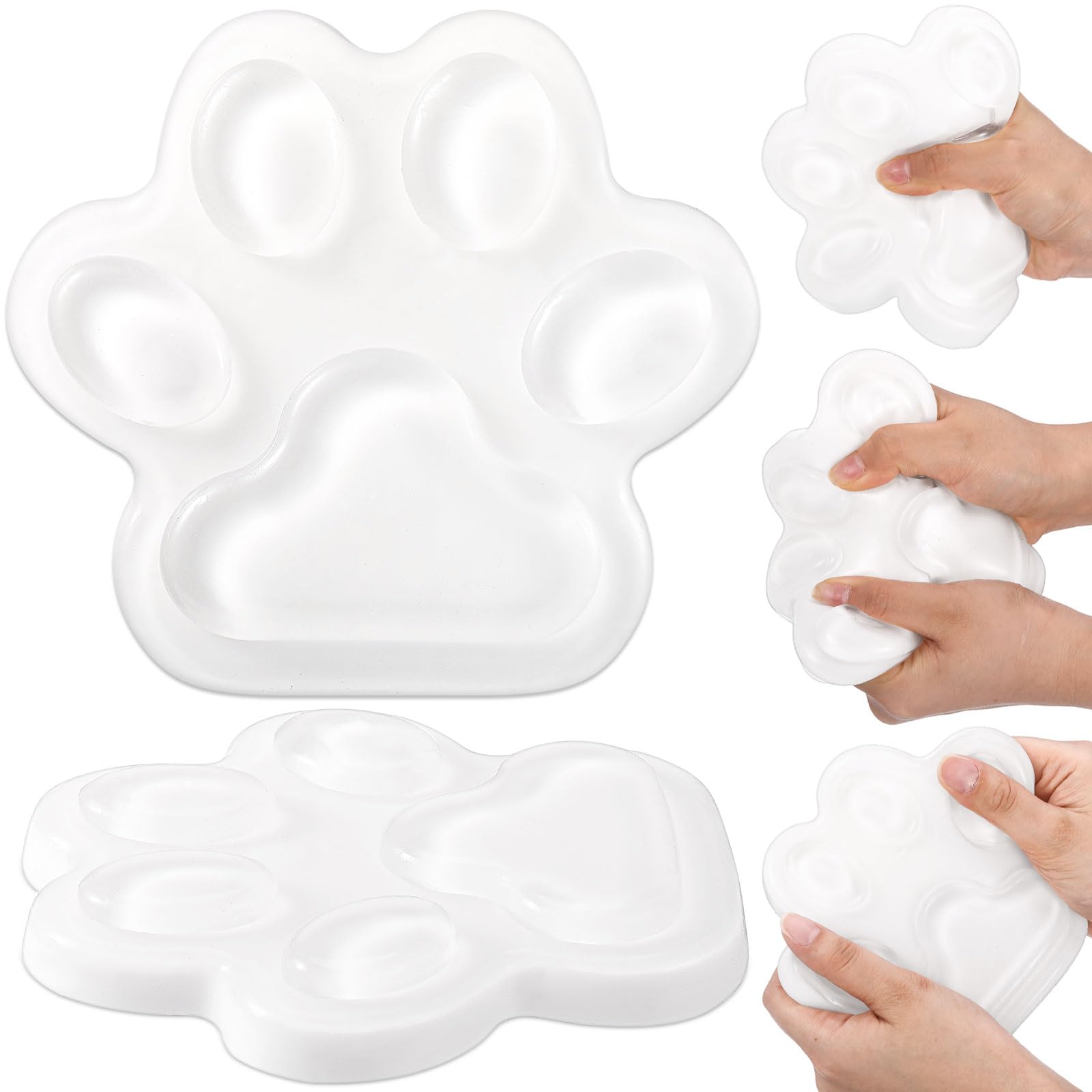 Hiboom cat paw stress relief toy close-up on soft silicone texture.