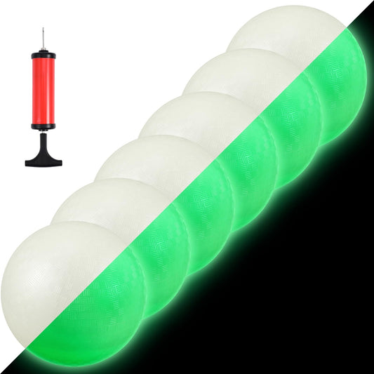 Hiboom glow kickball shining at night for easy nighttime play.