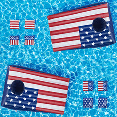 Hiboom pool cornhole board floating on water for summer play and fun