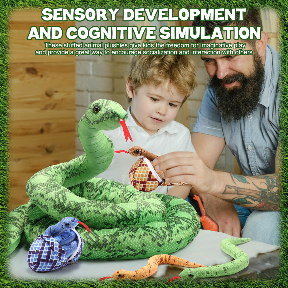 Hiboom soft fabric snake plush with skin-friendly fill for cozy snuggles.