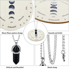 Hicarer crystal necklace black obsidian on a gold chain