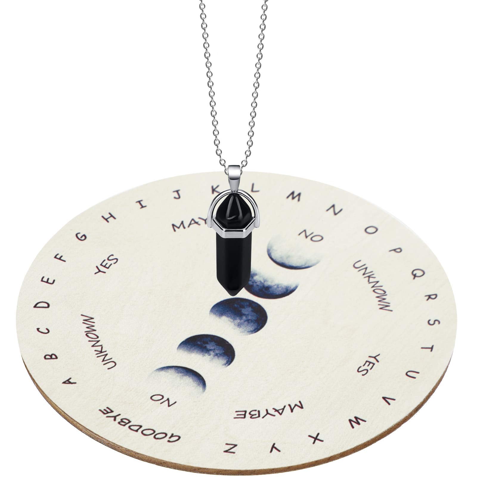 Hicarer pendulum board moon phase wood with celestial motif for focused divination