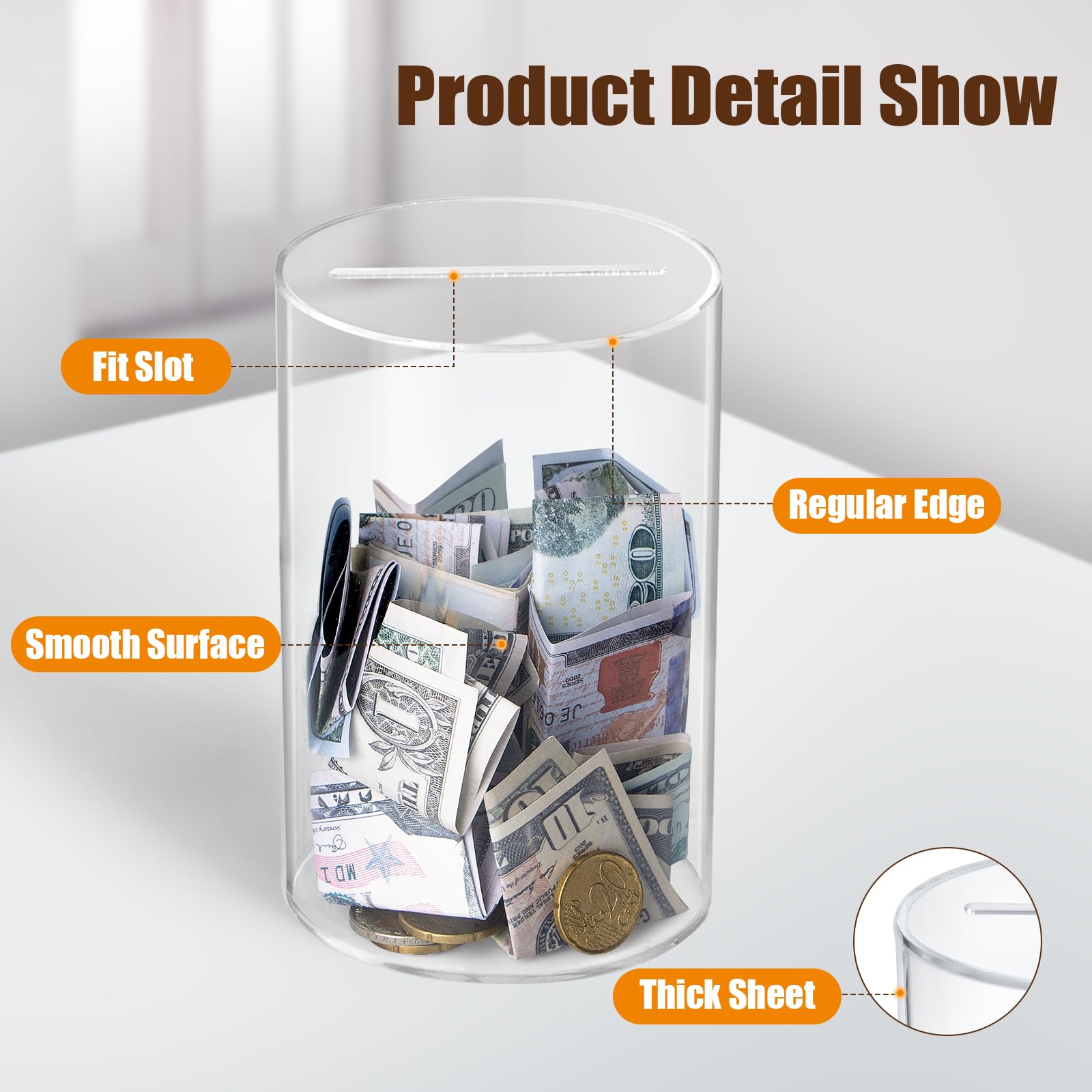 hicocool 6-inch piggy bank size option demonstrates compact personal savings container.