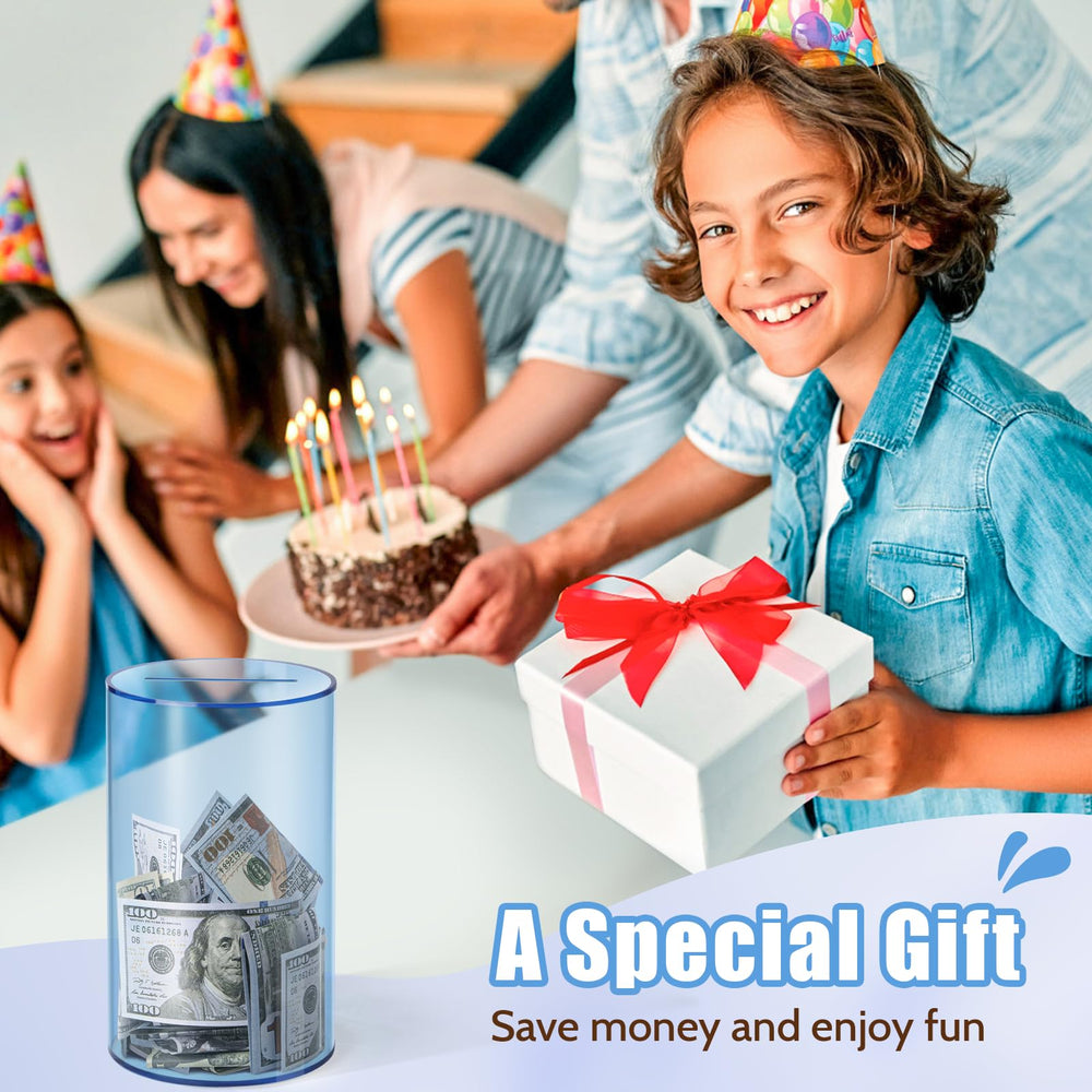 Hicocool durable acrylic jar provides a secure home for savings.