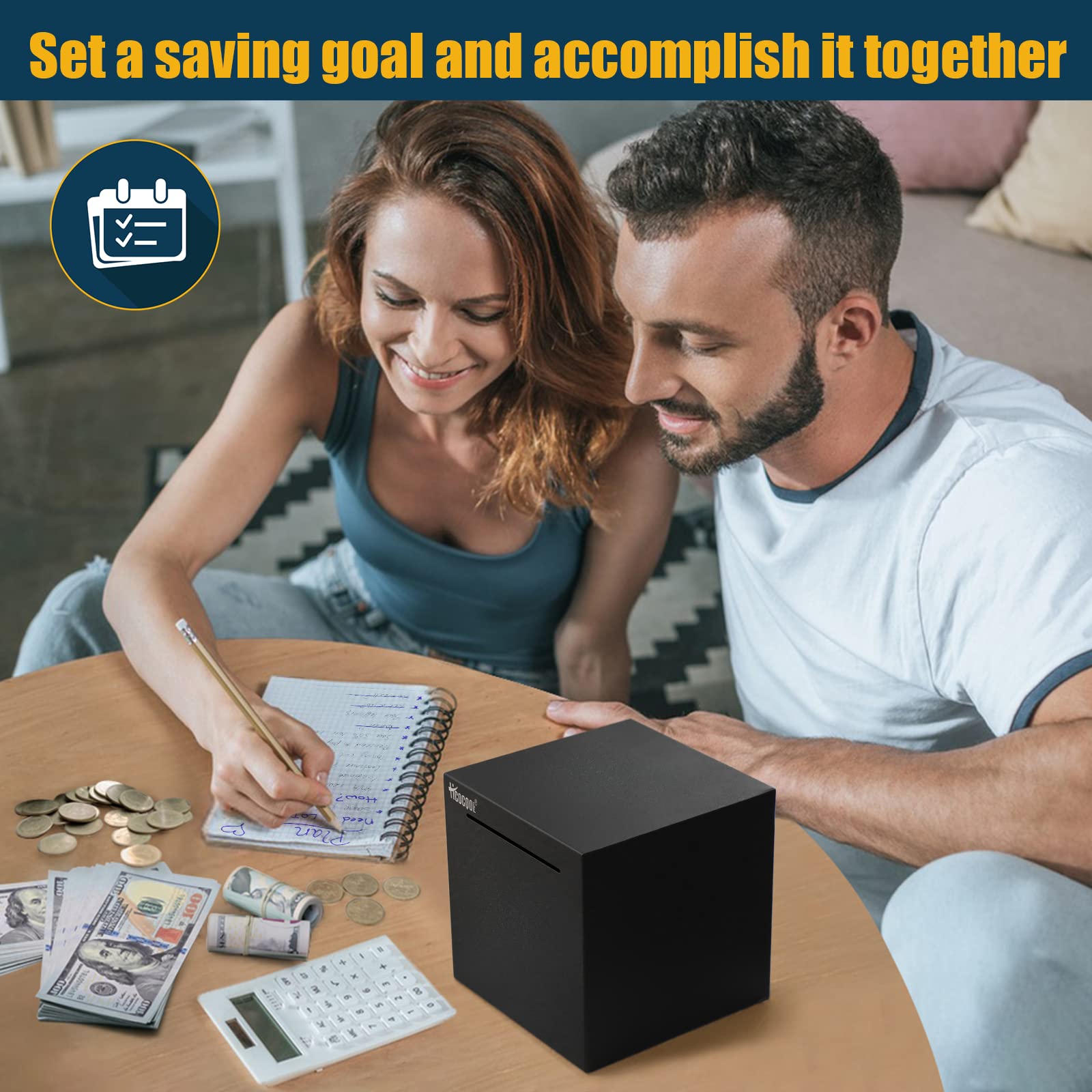 hicocool piggy bank holds up to 500 paper notes