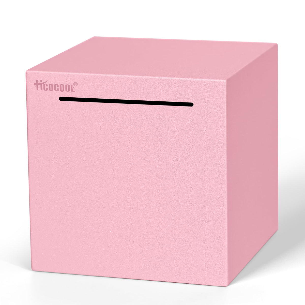 Hicocool pink glitter piggy bank for secure, stylish savings.