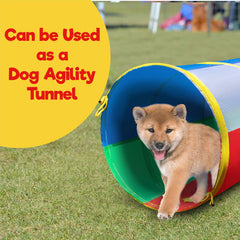 Dog and kids enjoy active play with the Hide N Side tunnel