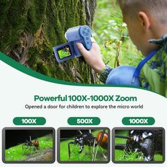 Hideal HP20 magnification from 100x to 1000x reveals micro-details.
