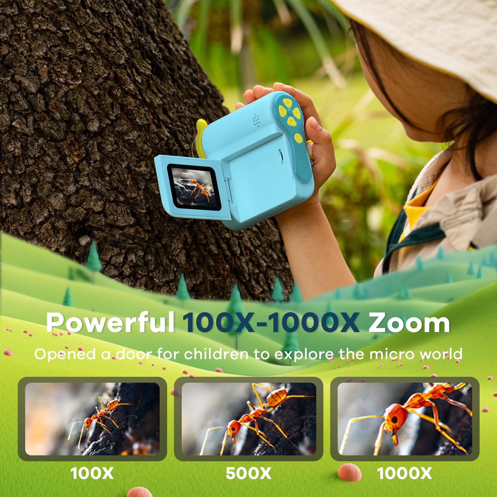Hideal HP60 IPS 100x-1000x magnification reveals tiny details.