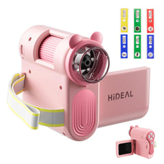 Hideal HP60 kids microscope front view shows portable pocket design for on-the-go science