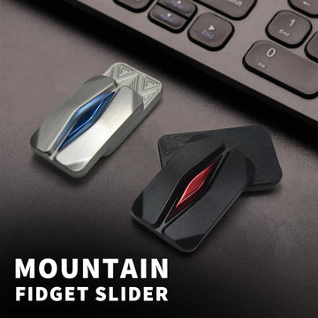 HIDEDC Mountain Fidget Slider in-hand demonstrates pocket-sized portability for on-the-go focus.