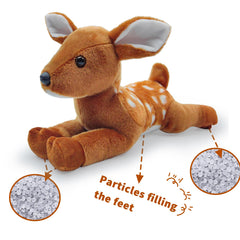 Hideekoog deer plush lying-down fabric close-up, plush texture