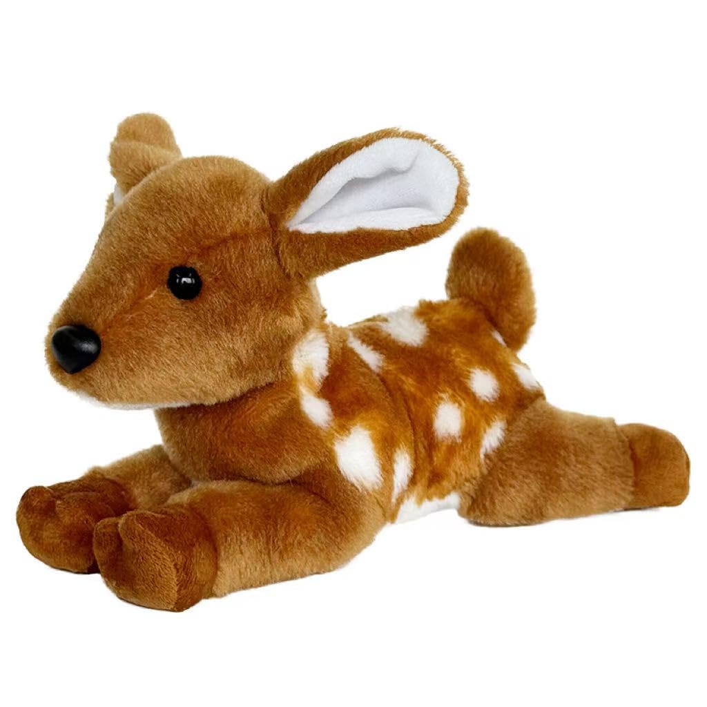 Hideekoog deer plush lying-down front view, cozy nightly companion