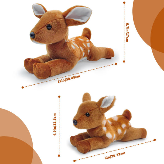 Hideekoog deer plush lying-down side view, soft texture and pose