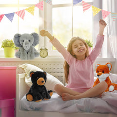 Hideekoog fox stuffed animal, soft long-pile fabric ensures skin-friendly feel