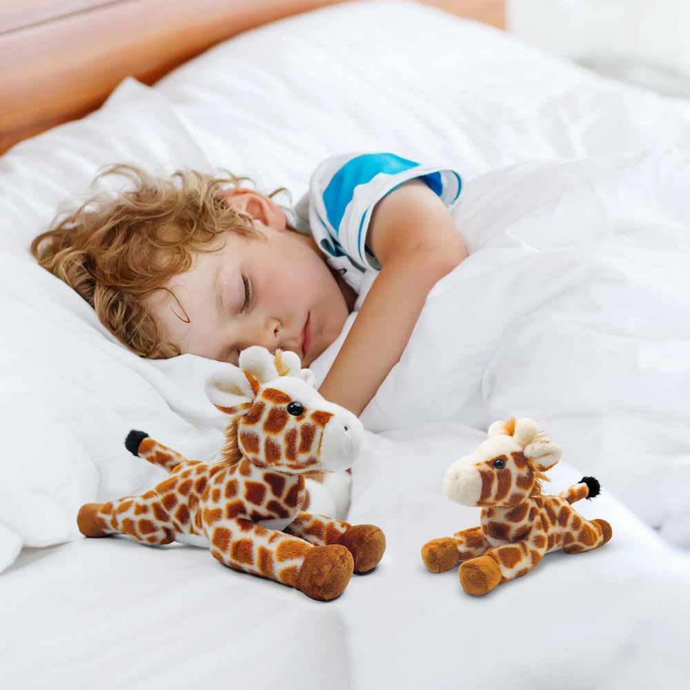 Hideekoog giraffe plush toy on a shelf as cheerful room decor