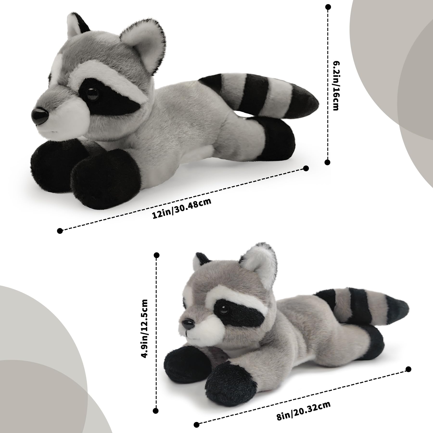 Hideekoog raccoon plush toy with soft fabric for comforting hugs and kid-friendly decor.