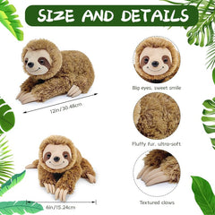 Hideekoog sloth stuffed animal lying posture as bedtime companion