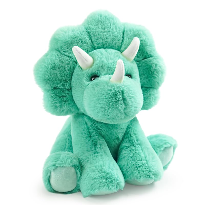 Hideekoog Triceratops plush, soft fur detail, skin-friendly feel for bedtime