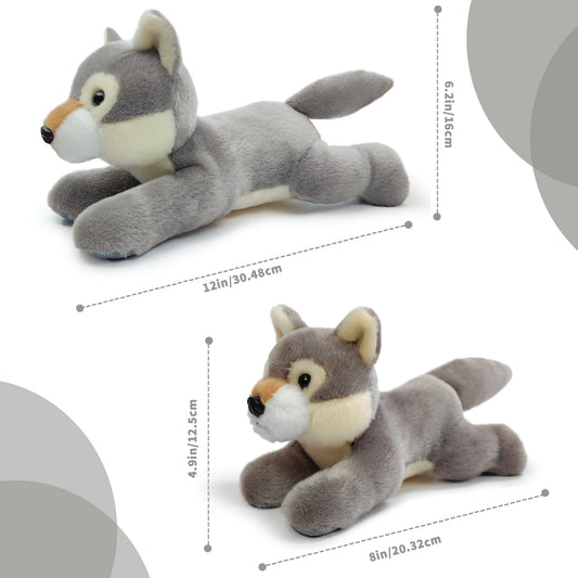 Hideekoog wolf plush texture closeup shows soft fabric for cozy snuggles.