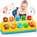 Hieoby interactive pop up animal toy with push button engages fine motor skills.