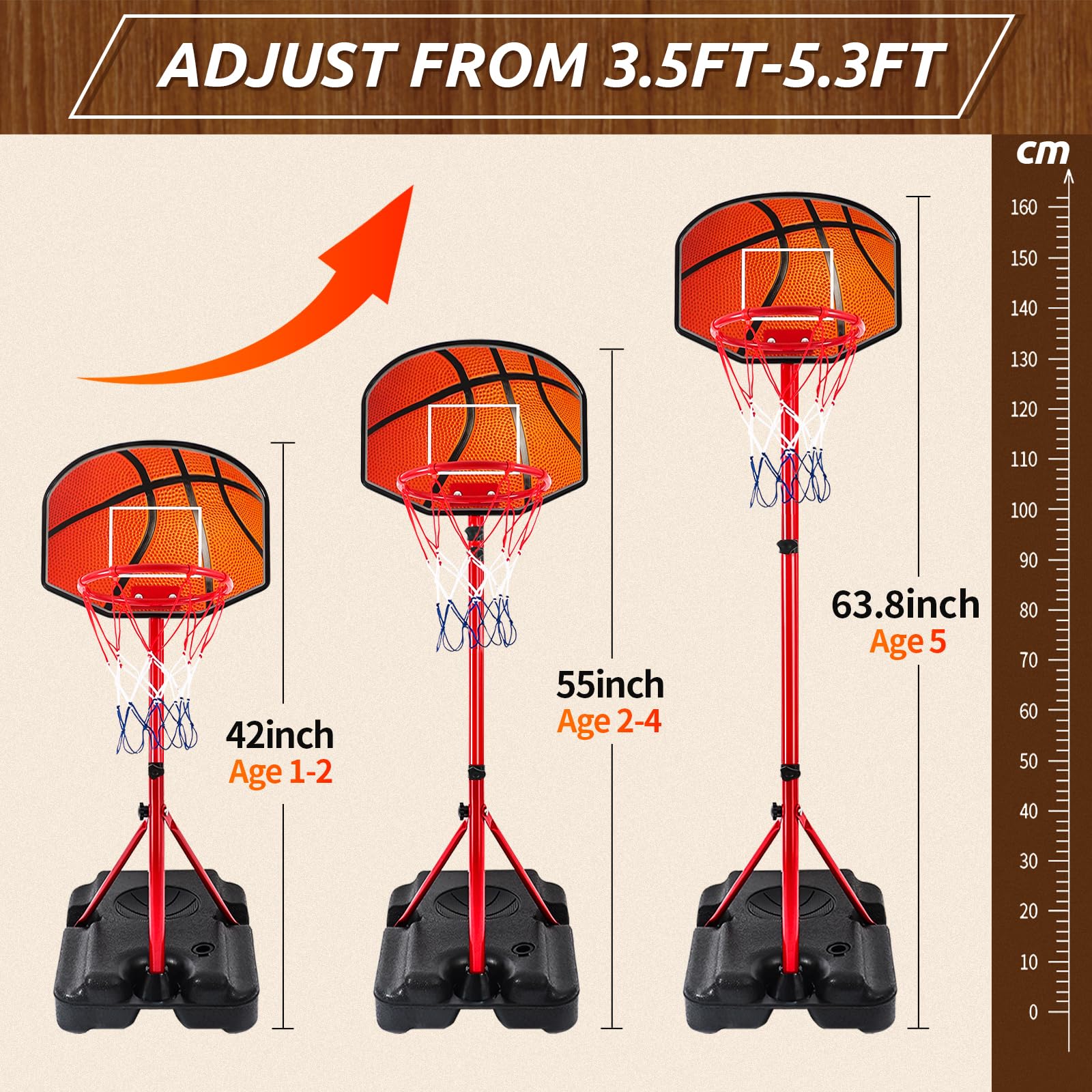 Hieoby basketball hoop base stability for wobble-free sessions.