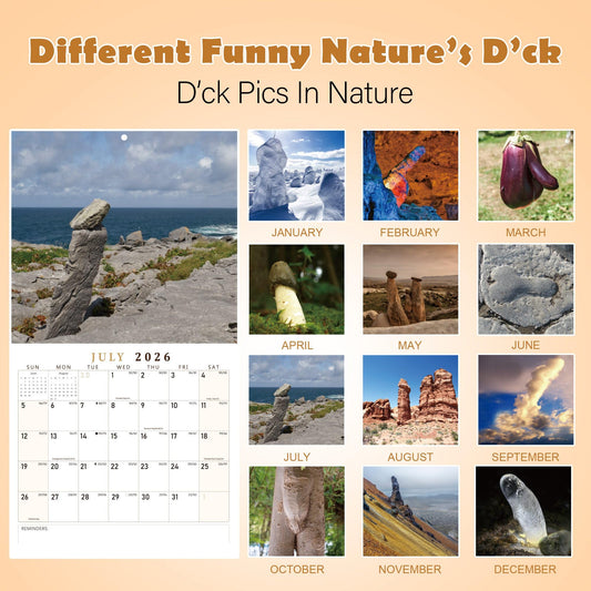 HiFulerr Natures Dongs Calendar 2026 January page with organized planning and comedic flair.