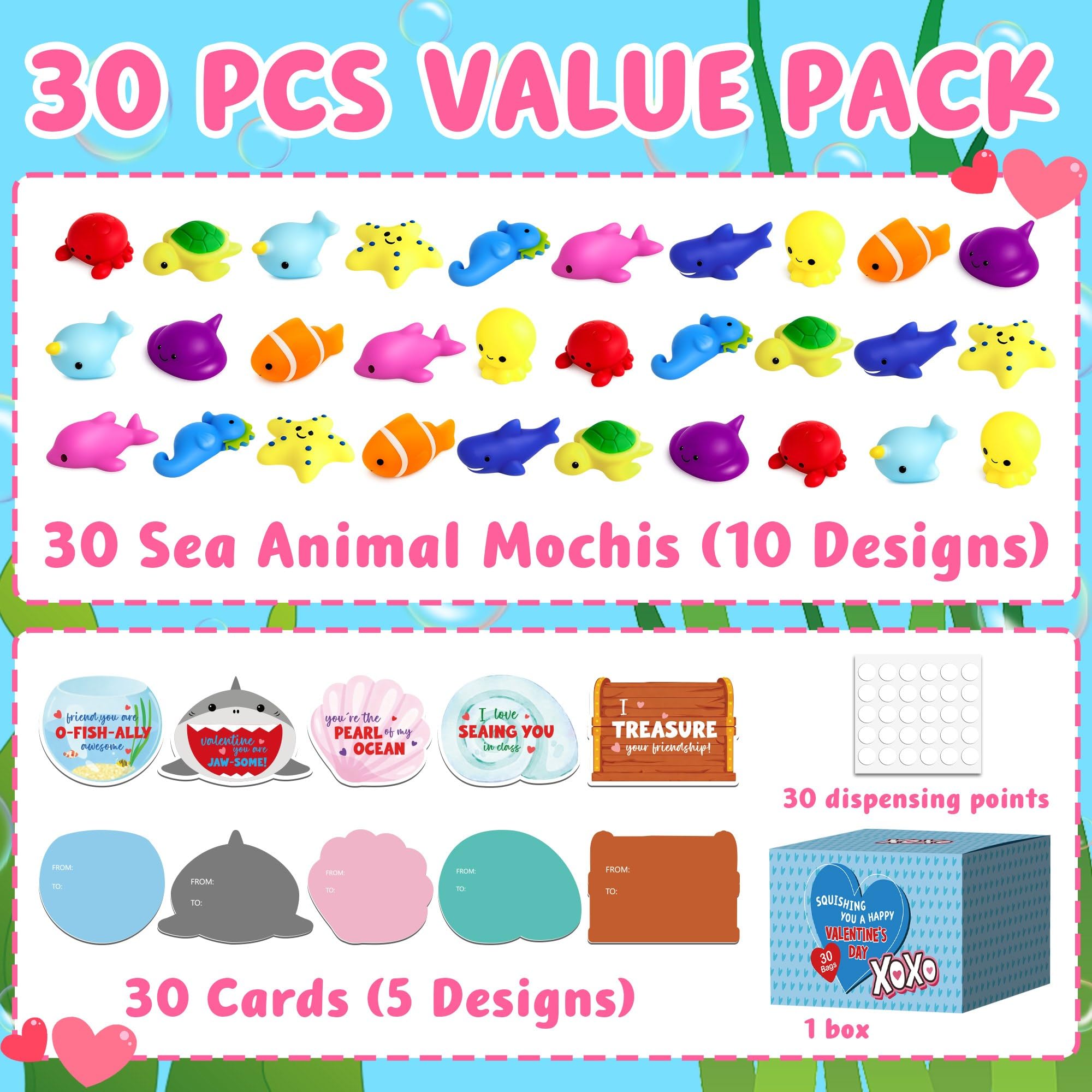 HiFulerr valentines cards featuring ocean themes add color and humor to classroom exchanges.