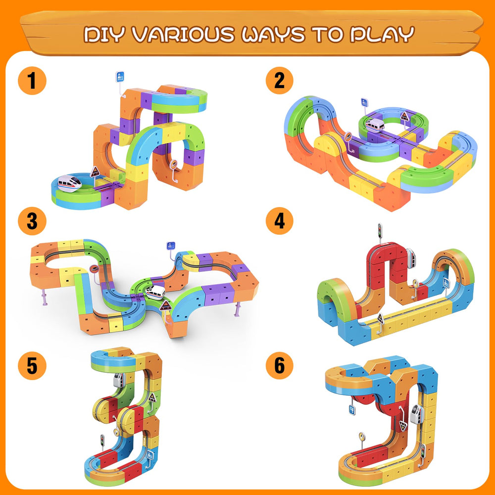 Hifun train set portable storage keeps tracks organized on the go.