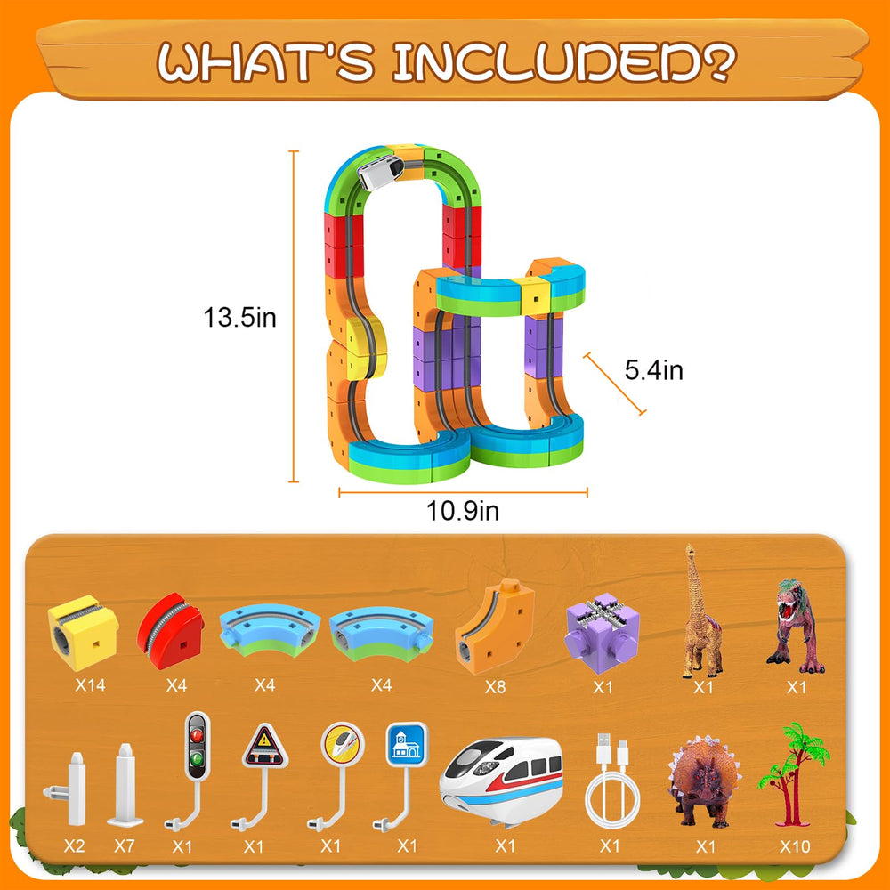 Hifun train set universal blocks enable easy mix-and-match with other versions.