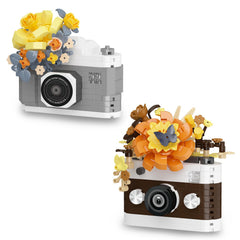 HIGH GODO gray flowers camera model for display and home decor.