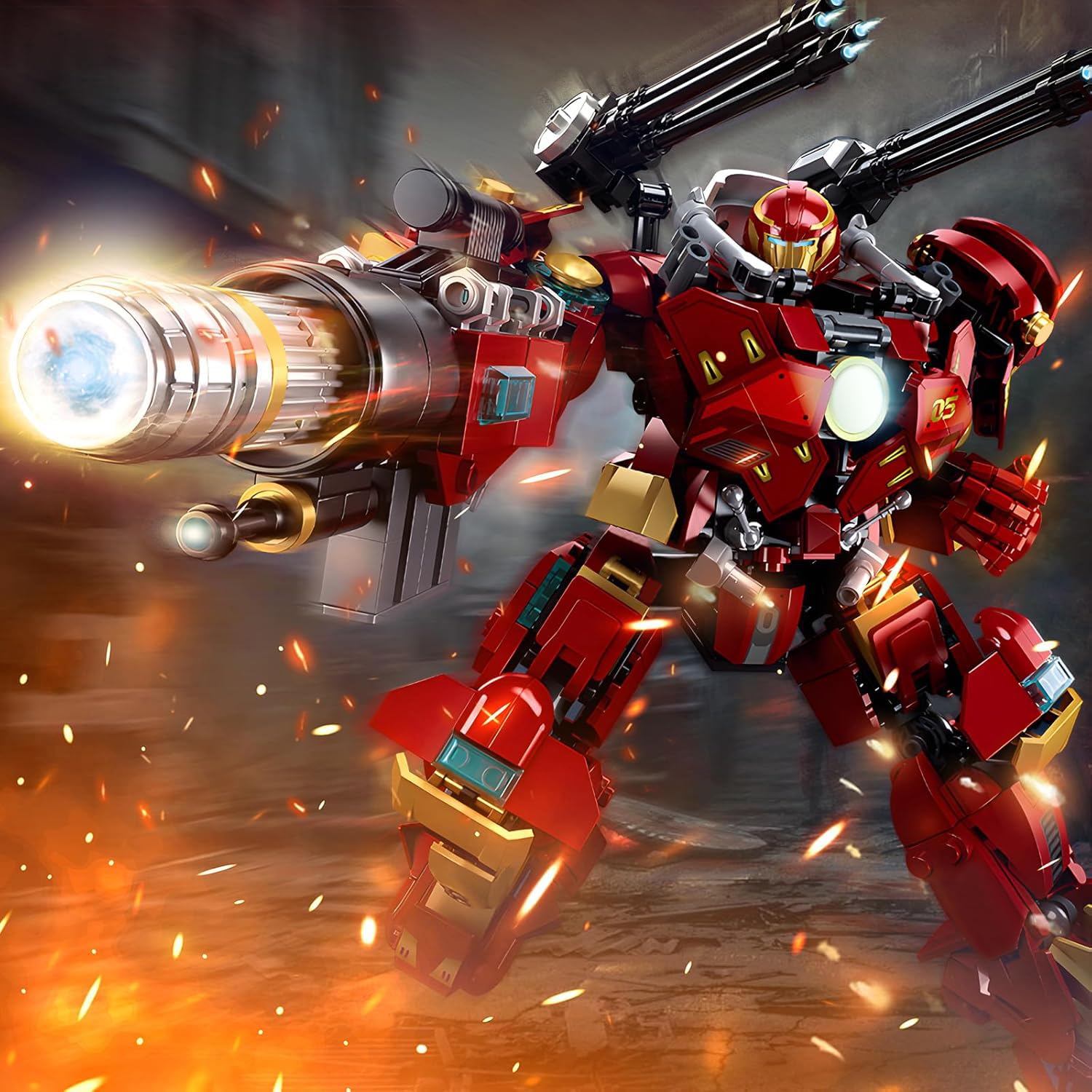HIGH GODO city-warrior mech figure shown as an eye-catching desk display.