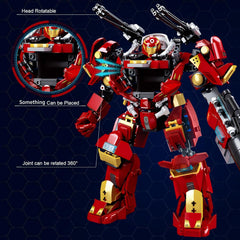 HIGH GODO mech armor and weapons design highlights dynamic red and black palette.