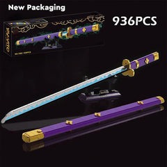 Purple Yamato brick model compatible with classic bricks for creativity.