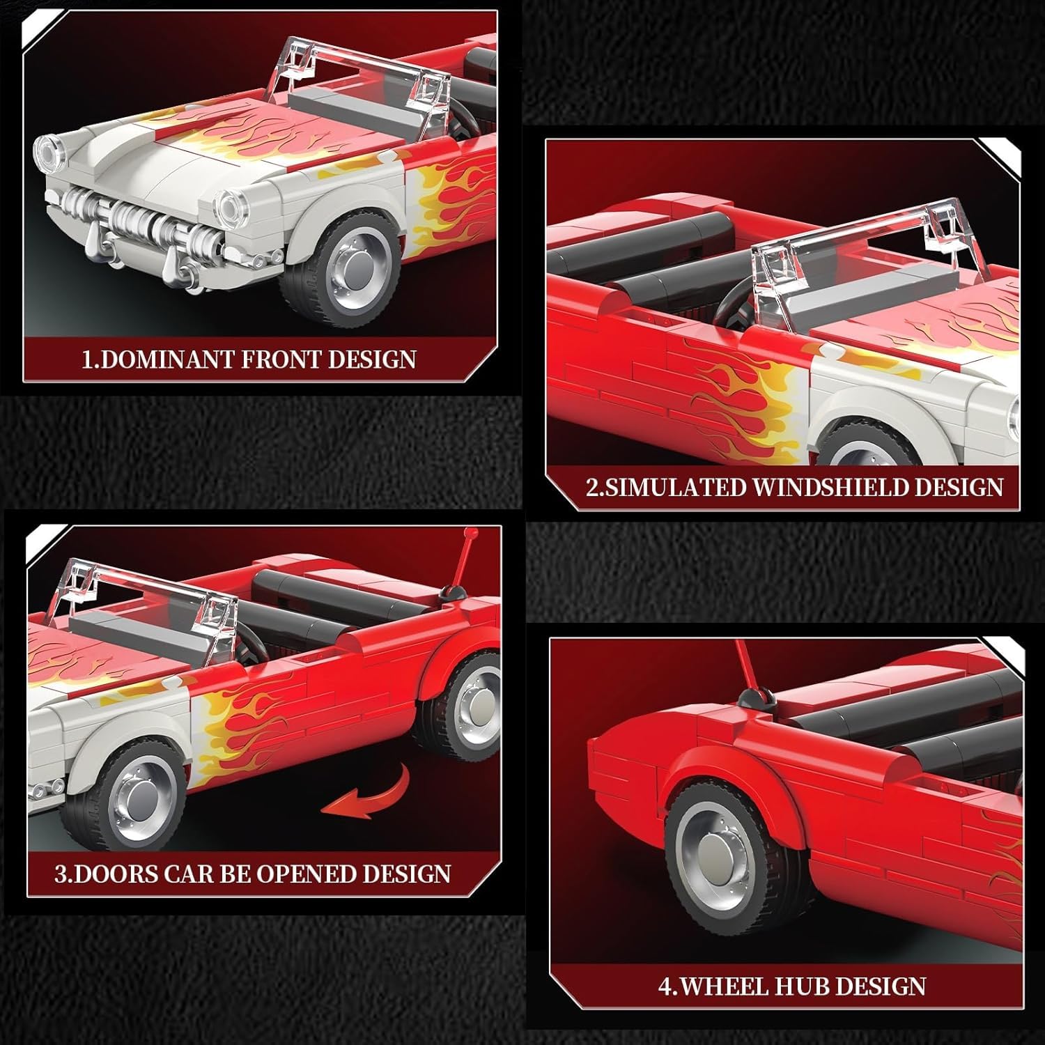 HIGH GODO Race Car Blocks Set interior detail emphasizes realism and collectibility