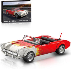 HIGH GODO Race Car Blocks Set front view shows vintage-inspired body for display