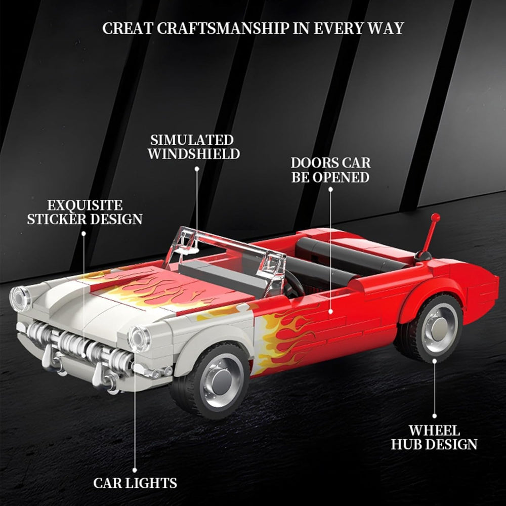 HIGH GODO Race Car Blocks Set side profile highlights sleek curves