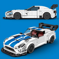 HIGH GODO racing car model kit with blue stripes for detailed replica play