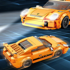HIGH GODO Speed Racing Cars building set bright orange body designed for shelf display