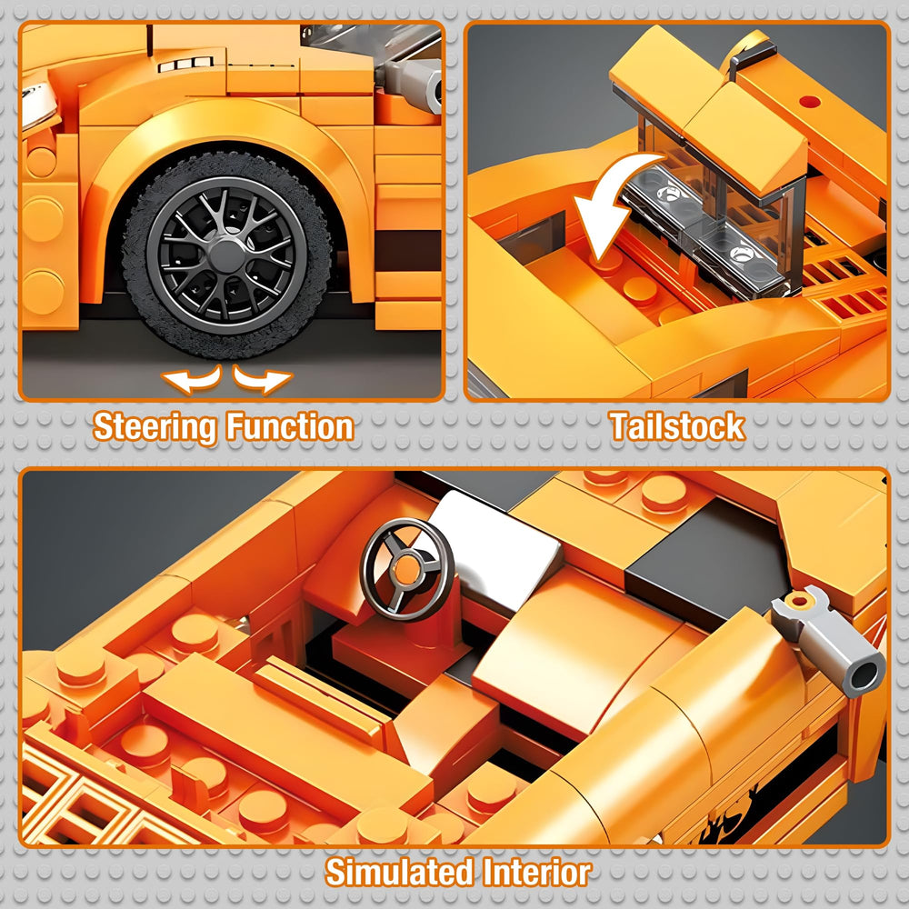 HIGH GODO Speed Racing Cars building set with operable wheels and doors for interactive play