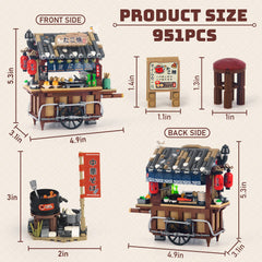 HIGH GODO takoyaki stall pushcart and two stools for shelf display